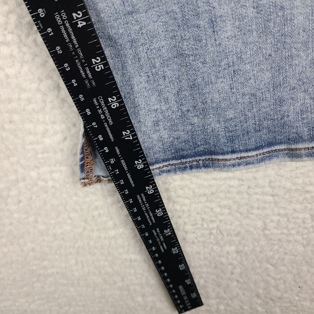 Express Jeans Womens 16S 16 Short Skyscraper Mid Rise Distress Light Wash EC - Picture 6 of 14